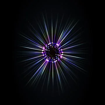 Vector illustration. Laser beams of blue and red emitted in different directi Stock Illustration