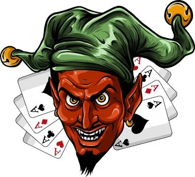 Vector illustration of Laughing Devil joker Stockillustratie