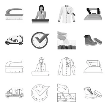Vector illustration of laundry and clean icon. Set of laundry and clothes stock Stock Illustration