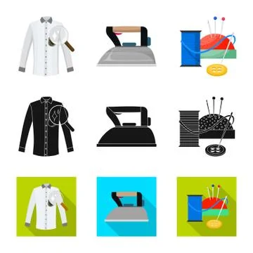 Vector illustration of laundry and clean sign. Collection of laundry and clothes Illustrazione stock