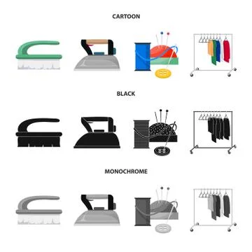 Vector illustration of laundry and clean symbol. Set of laundry and clothes Illustrazione stock