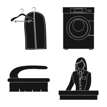 Vector illustration of laundry and clean logo. Set of laundry and clothes stock Stock Illustration