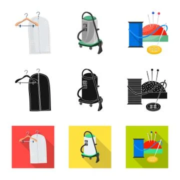 Vector illustration of laundry and clean logo. Set of laundry and clothes vector Stock Illustration