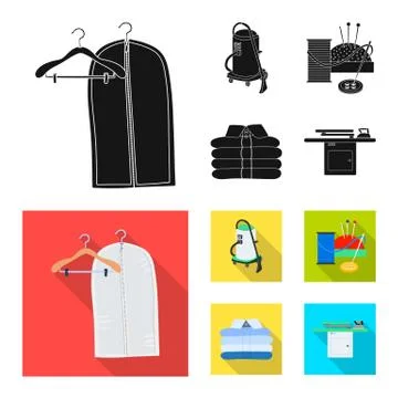 Vector illustration of laundry and clean symbol. Collection of laundry and Stock Illustration