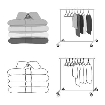 Vector illustration of laundry and clean icon. Set of laundry and clothes stock Stock Illustration