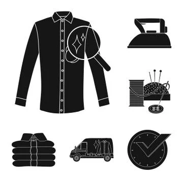 Vector illustration of laundry and clean sign. Set of laundry and clothes vector Stock Illustration