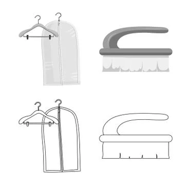 Vector illustration of laundry and clean logo. Collection of laundry and clothes Stock Illustration