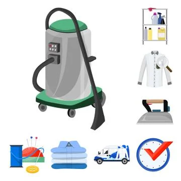 Vector illustration of laundry and clean logo. Collection of laundry and clothes Illustrazione stock
