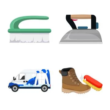 Vector illustration of laundry and clean logo. Collection of laundry and clothes Illustration
