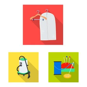 Vector illustration of laundry and clean icon. Collection of laundry and clothes Stock Illustration