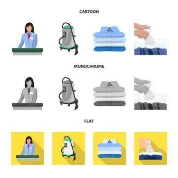 Vector illustration of laundry and clean logo. Set of laundry and clothes stock Stock Illustration