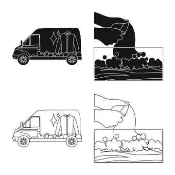 Vector illustration of laundry and clean sign. Set of laundry and clothes stock Stock Illustration