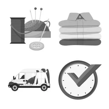 Vector illustration of laundry and clean sign. Set of laundry and clothes vector Illustrazione stock