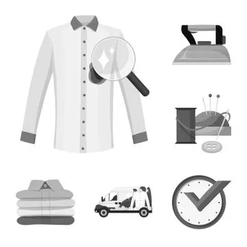 Vector illustration of laundry and clean logo. Collection of laundry and clothes Illustration