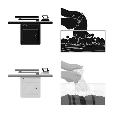 Vector illustration of laundry and clean logo. Collection of laundry and clothes Illustration