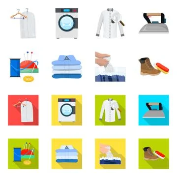 Vector illustration of laundry and clean icon. Collection of laundry and clothes Stock Illustration