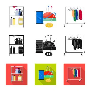 Vector illustration of laundry and clean symbol. Collection of laundry and Stock Illustration