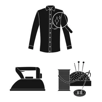 Vector illustration of laundry and clean logo. Collection of laundry and clothes Stock Illustration