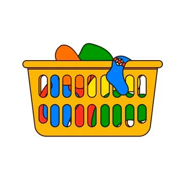 Vector illustration of laundry basket Illustrazione stock