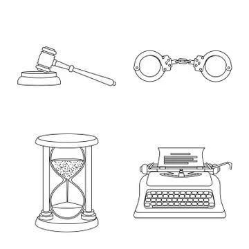 Vector illustration of law and lawyer icon. Collection of law and justice stock Stock Illustration