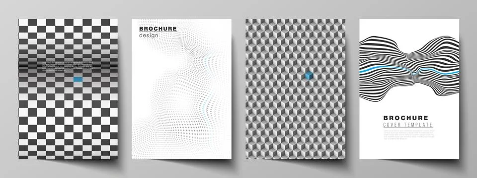 Vector illustration layout of A4 format modern cover mockups design templates 스톡 일러스트