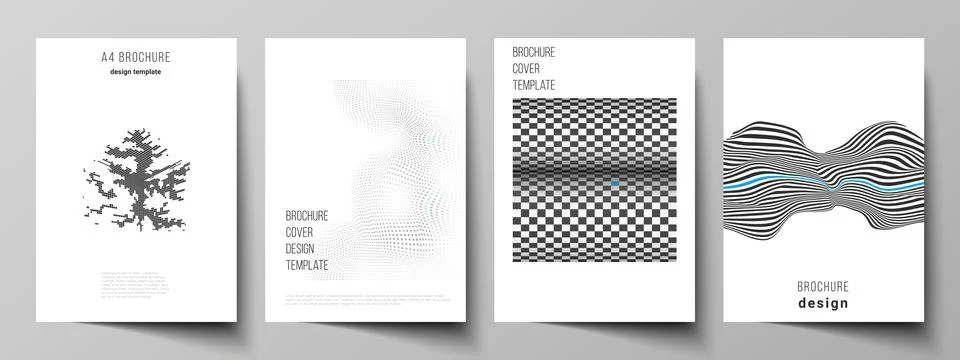 Vector illustration layout of A4 format modern cover mockups design templates Stock Illustration