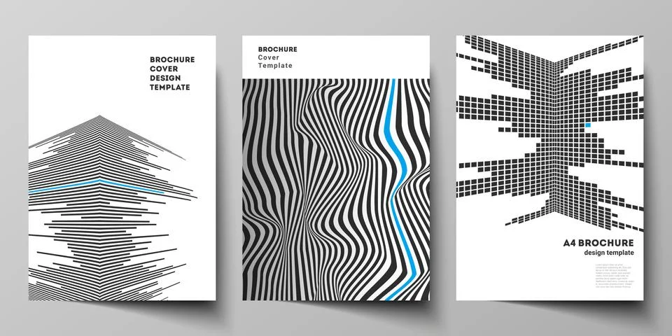 Vector illustration layout of A4 format modern cover mockups design templates 스톡 일러스트