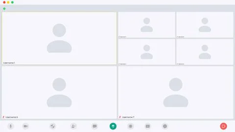 Vector illustration of the layout of a video conference app. Perfect for design 스톡 일러스트