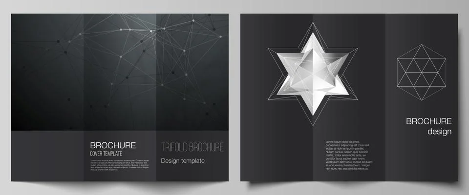 Vector illustration layouts. Modern creative covers design templates for trifold Stock Illustration