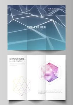 Vector illustration layouts. Modern creative covers design templates for trifold Stock Illustration