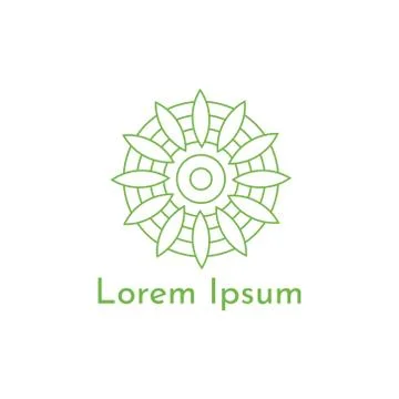 Vector illustration leaf and circle icon logo design green color Stock Illustration