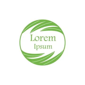 Vector illustration leaf and circle icon logo design green color Stock-Illustration