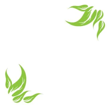 Vector illustration of leaf frame on white background. Illustrazione stock