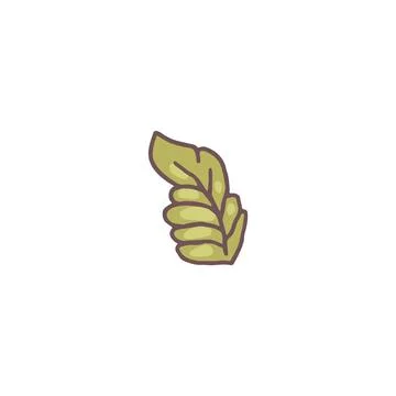 Vector illustration of leaf, green color in cartoon style. Stock Illustration
