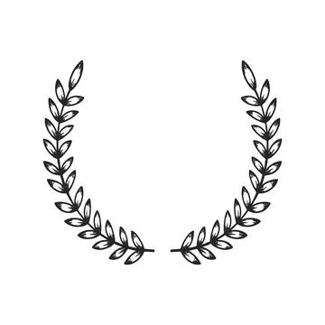 Vector illustration of leaf wreath in hand-drawn style. Stock Illustration