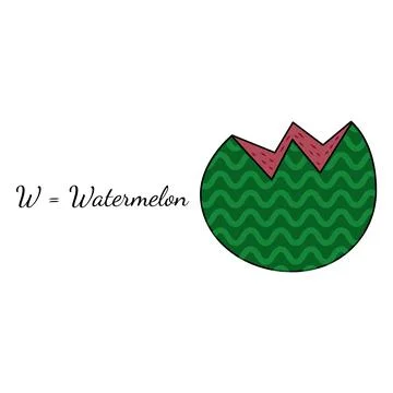Vector Illustration of Learning English's alphabet for kids letter W Ilustração Stock