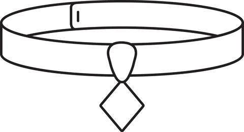 Vector illustration of a leather collar with a medallion for an address, si.. Stock Illustration