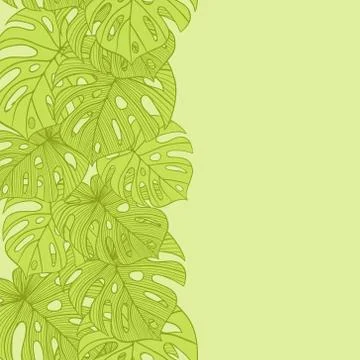 Vector illustration leaves of palm tree. Seamless pattern イラスト素材