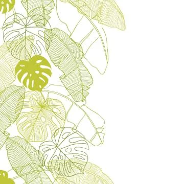 Vector illustration leaves of palm tree. Seamless pattern イラスト素材