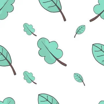 Vector illustration of leaves seamless pattern. Floral organic background. Hand Stock Illustration