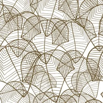 Vector illustration of leaves. Seamless stylish pattern Stock Illustration