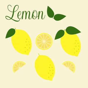 Vector illustration. Lemon collection in a flat style Stock Illustration