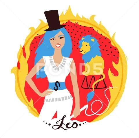 Vector illustration of Leo zodiac sign. Stock Illustration