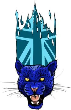 Vector illustration of leopard head with british flag Stock Illustration