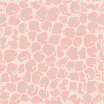Vector illustration Leopard print seamless pattern. Beige and pink background 스톡 일러스트