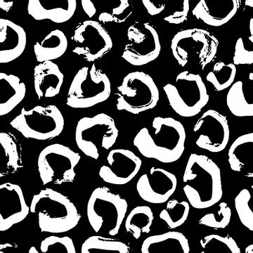 Vector illustration Leopard print seamless pattern. Black and white background 스톡 일러스트