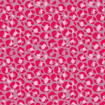 Vector illustration leopard print seamless pattern. Pink hand drawn background. 스톡 일러스트