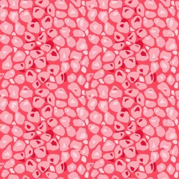 Vector illustration leopard print seamless pattern. Pink hand drawn background. Stock Illustration