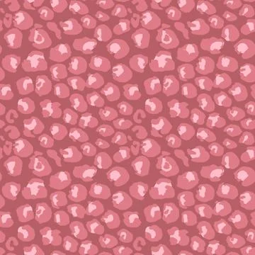 Vector illustration leopard print seamless pattern. Pink hand drawn background. Stock Illustration