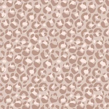 Vector illustration leopard print seamless pattern. Nude hand drawn background. 스톡 일러스트